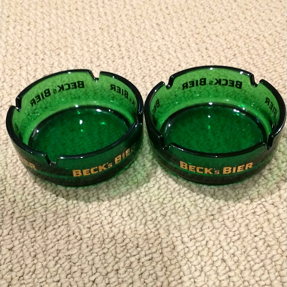 Beck's Bier set of two ashtrays made in Germany